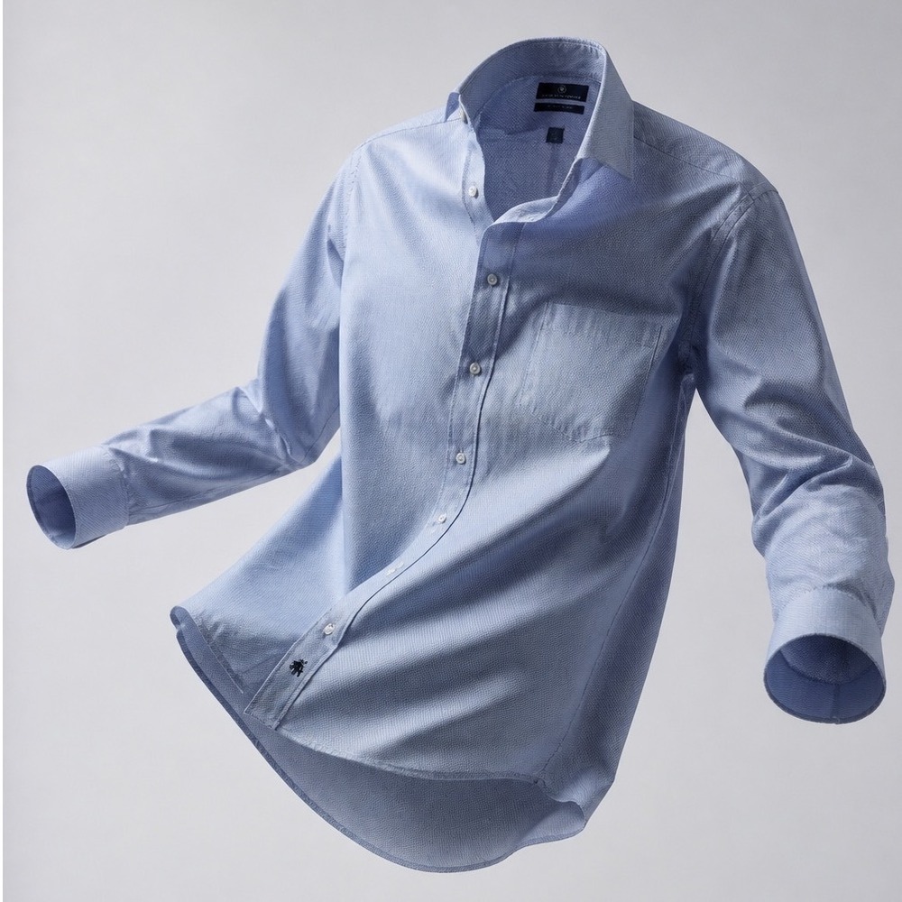 Hart Schaffner Marx Mens 15.5 33 Blue Pima Cotton Non-Iron Dress Shirt Long Slv - Picture 1 of 8